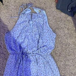 long blue floral dress